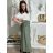 Tunika mit Anhänger Kurzarm Damen Übergröße (3XL/4XL ONE SIZE) ITALIAN FASHION IMC23020 -   grünes Khaki -