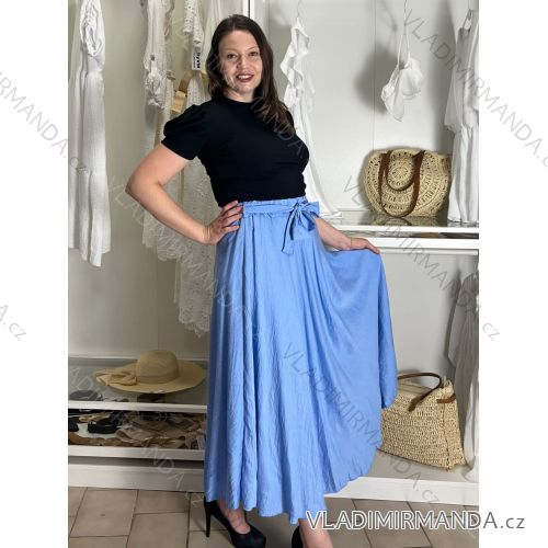 Langer Satinrock für Damen (Einheitsgröße S/M/L) ITALIAN FASHION IM323026