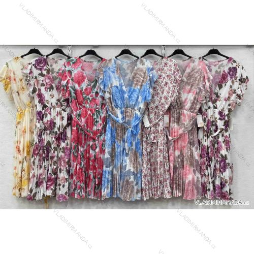 Kurzärmliges Sommer-Freizeitkleid für Damen (S/M/L EINHEITSGRÖSSE) ITALIAN FASHION IMWGB25022