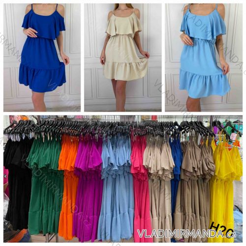 Kurzärmliges Sommer-Freizeitkleid für Damen (S/M/L EINHEITSGRÖSSE) ITALIAN FASHION IMWGB25022