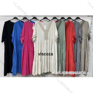 Kurzärmliges Sommer-Freizeitkleid für Damen (S/M/L EINHEITSGRÖSSE) ITALIAN FASHION IMWGB25022