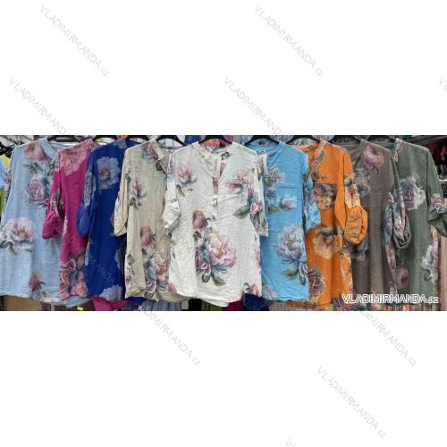 Kurzärmliges Sommer-Freizeitkleid für Damen (S/M/L EINHEITSGRÖSSE) ITALIAN FASHION IMWGB25022