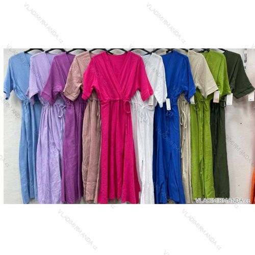 Kurzärmliges Sommer-Freizeitkleid für Damen (S/M/L EINHEITSGRÖSSE) ITALIAN FASHION IMWGB25022