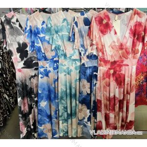 Sommerkleid Icecool Kurzarm Damen Blumen (XS/S/M/L Einheitsgröße) ITALIAN FASHION IMM25M5471c