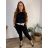 Shirt verlängert 3/4 Langarm Damen (L/XL/2XL ONE SIZE) ITALIAN FASHION IM423025  schwarz