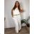 Lange Sommerhose mit Gürtel für Damen, Übergröße (50/52/54 Einheitsgröße) ITALIAN FASHION IM425431