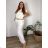 Elegante Hose mit Gürtel für Damen (S/M/L ONE SIZE) ITALIAN FASHION IM425057 -   weiß -   52/54