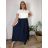 Langes Chiffon-Kurzarmkleid für Damen (S/M ONE SIZE) ITALIAN FASHION IMWGM23456