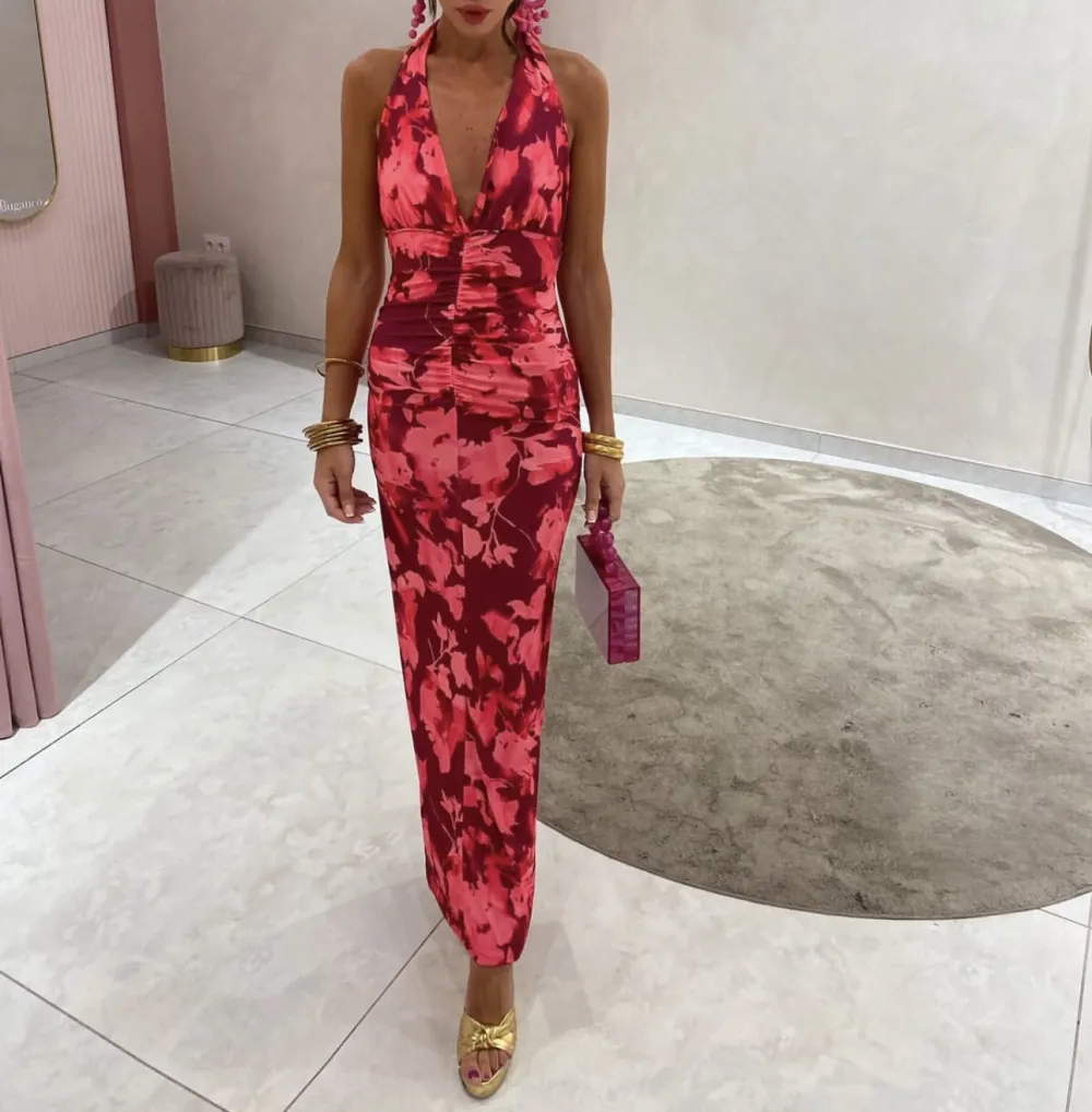 Langes elegantes ärmelloses Sommerkleid für Damen (S/M/L Einheitsgröße) ITALIAN FASHION IMPMD2541317