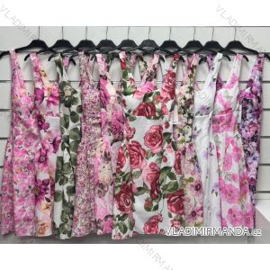 Langes Chiffon-Kurzarmkleid für Damen (S/M ONE SIZE) ITALIAN FASHION IMWGS231048