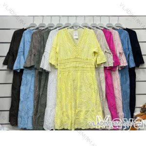 Langes Chiffon-Kurzarmkleid für Damen (S/M ONE SIZE) ITALIAN FASHION IMWGS231048