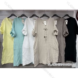 Kurzärmliges Sommer-Freizeitkleid für Damen (S/M/L EINHEITSGRÖSSE) ITALIAN FASHION IMWGB25022
