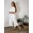 Langes Sommerkleid mit Gürtel, Musselin, kurze Ärmel, Damen, Übergröße (48/50 Einheitsgröße), ITALIAN FASHION IM424428 44/46 weiß