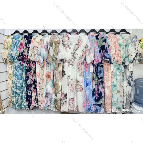 Kurzärmliges Sommer-Freizeitkleid für Damen (S/M/L EINHEITSGRÖSSE) ITALIAN FASHION IMWGB25022