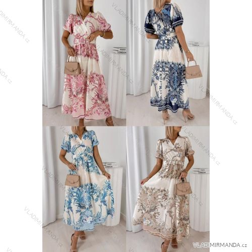 Kurzärmliges Sommer-Freizeitkleid für Damen (S/M/L EINHEITSGRÖSSE) ITALIAN FASHION IMWGB25022