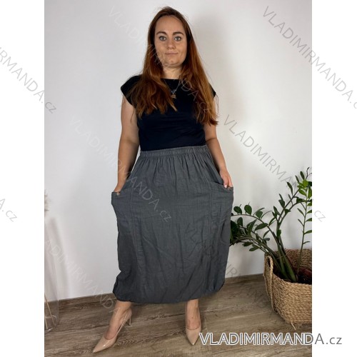 Damen Warmes Langarmkleid (L / XL ONE SIZE) ITALIAN FASHION IM421MIA -   šedá tmavá -   44/46