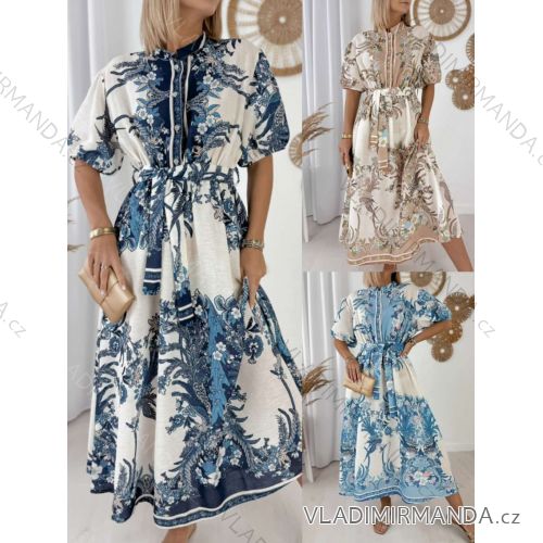 Kurzärmliges Sommer-Freizeitkleid für Damen (S/M/L EINHEITSGRÖSSE) ITALIAN FASHION IMWGB25022