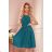 Chiffonkleid mit Bändern für Damen (S-2XL) POLISH FASHION NMC-350-6/DR - petrolblau - XL