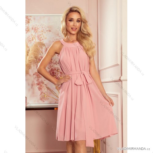 Chiffonkleid mit Bindebändern für Damen NMC-350-2/DR -   růžová světlá -   XL