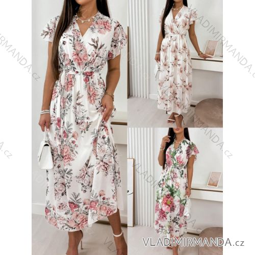 Kurzärmliges Sommer-Freizeitkleid für Damen (S/M/L EINHEITSGRÖSSE) ITALIAN FASHION IMWGB25022