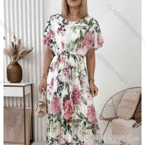 Kurzärmliges Sommer-Freizeitkleid für Damen (S/M/L EINHEITSGRÖSSE) ITALIAN FASHION IMWGB25022