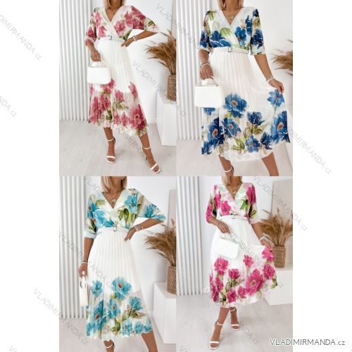 Kurzärmliges Sommer-Freizeitkleid für Damen (S/M/L EINHEITSGRÖSSE) ITALIAN FASHION IMWGB25022