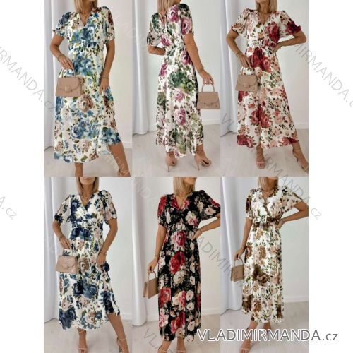 Kurzärmliges Sommer-Freizeitkleid für Damen (S/M/L EINHEITSGRÖSSE) ITALIAN FASHION IMWGB25022
