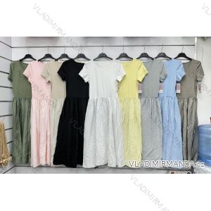 Kurzärmliges Sommer-Freizeitkleid für Damen (S/M/L EINHEITSGRÖSSE) ITALIAN FASHION IMWGB25022