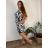 Kurzarmkleid für Damen in großen Größen (L-3XL) POLISH FASHION PMF23ORNAM/DU L grau