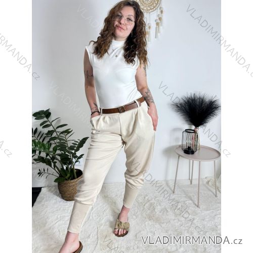 Elegante Hose mit Gürtel für Damen, Übergröße (38/40/42 Einheitsgröße) ITALIAN FASHION IMC25163
