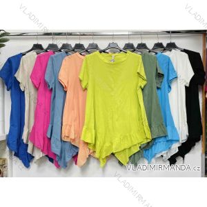 Langes Chiffon-Kurzarmkleid für Damen (S/M ONE SIZE) ITALIAN FASHION IMWGM23456
