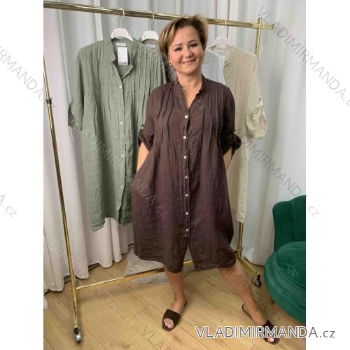 Langarm-Hemdkleid für Damen (S/M EINHEITSGRÖSSE) ITALIAN FASHION IMWD232607