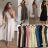 Langes Chiffon-Kurzarmkleid für Damen (S/M ONE SIZE) ITALIAN FASHION IMWGS231048
