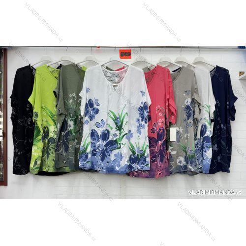 Langes Chiffon-Kurzarmkleid für Damen (S/M ONE SIZE) ITALIAN FASHION IMWGS231048