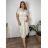 Elegante Hose mit Gürtel für Damen (S/M/L ONE SIZE) ITALIAN FASHION IM425057 46/48/50 beige