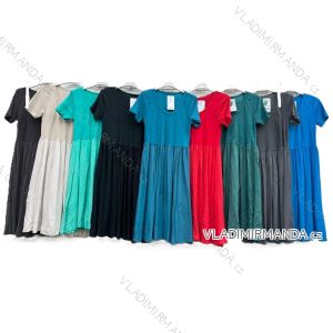 Langes Chiffon-Kurzarmkleid für Damen (S/M ONE SIZE) ITALIAN FASHION IMWGS231048