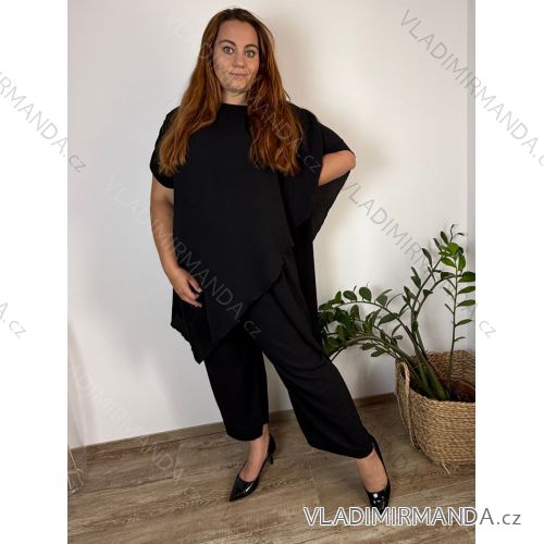 Kurzärmliges Sommer-Freizeitkleid für Damen (S/M/L EINHEITSGRÖSSE) ITALIAN FASHION IMWGB25022  schwarz