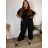 Kurzärmliges Sommer-Freizeitkleid für Damen (S/M/L EINHEITSGRÖSSE) ITALIAN FASHION IMWGB25022  schwarz
