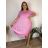 Kleid Oversize Kurzarm Damen (4XL/5XL ONE SIZE) ITALSKÁ MÓDA IM422026 -   žlutá -   2XL/3XL
