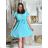 Langes lässiges Kurzarm-Damenkleid, übergroß (42/44/46 Einheitsgröße) ITALIENISCHE MODE IMD2525370 -   růžová světlá -   S / M / L