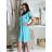 Langes lässiges Kurzarm-Damenkleid, übergroß (42/44/46 Einheitsgröße) ITALIENISCHE MODE IMD2525370 -   růžová světlá -   S / M / L