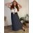 Kurzes Sommerkleid mit langen Ärmeln für Damen, übergroß (54/56/58 Einheitsgröße) ITALIAN FASHION IM425070 44/46/48 grünes Khaki