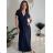 Langes Sommerkleid für Damen mit kurzen Ärmeln (S/M EINHEITSGRÖSSE) ITALIAN FASHION IM323111/DU rot