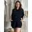 Langes lässiges Kurzarm-Damenkleid, übergroß (42/44/46 Einheitsgröße) ITALIENISCHE MODE IMD2525370 44/46/48 dunkelrosa