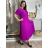 Langes Chiffon-Kurzarmkleid für Damen (S/M ONE SIZE) ITALIAN FASHION IMWGS231048