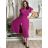 Langes Sommerkleid mit kurzen Ärmeln für Damen (Einheitsgröße S/M) ITALIAN FASHION IMD23430
