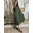 Damen-Sommerkleid mit kurzen Ärmeln (44/46/48 Einheitsgröße) ITALIAN FASHION IM424287 S / M / L grünes Khaki