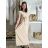 Langes Sommerkleid mit kurzen Ärmeln für Damen (Einheitsgröße S/M) ITALIAN FASHION IM323111