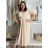Langes Sommerkleid mit kurzen Ärmeln für Damen (Einheitsgröße S/M) ITALIAN FASHION IM323111