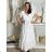Damen-Sommerkleid mit 3/4-Ärmeln (Einheitsgröße S/M) INDIAN FASHION IMPEM23R9923 -   weiß -   L / XL